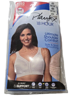 Playtex 18 Hour Ultimate Shoulder Comfort Bra 4693 42D Pretty Blush Wirefree NWT
